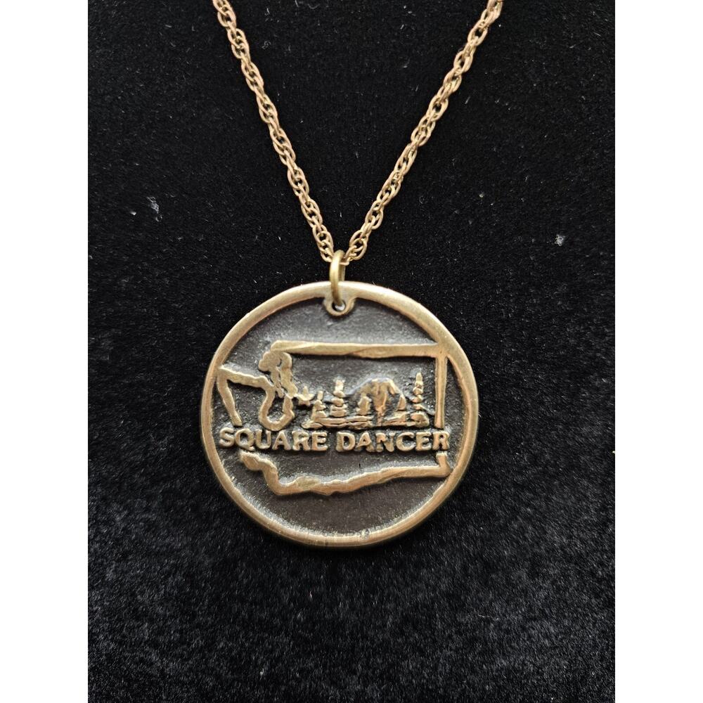 Vintage National Square Dance Convention Necklace Pendant Washington State 1987